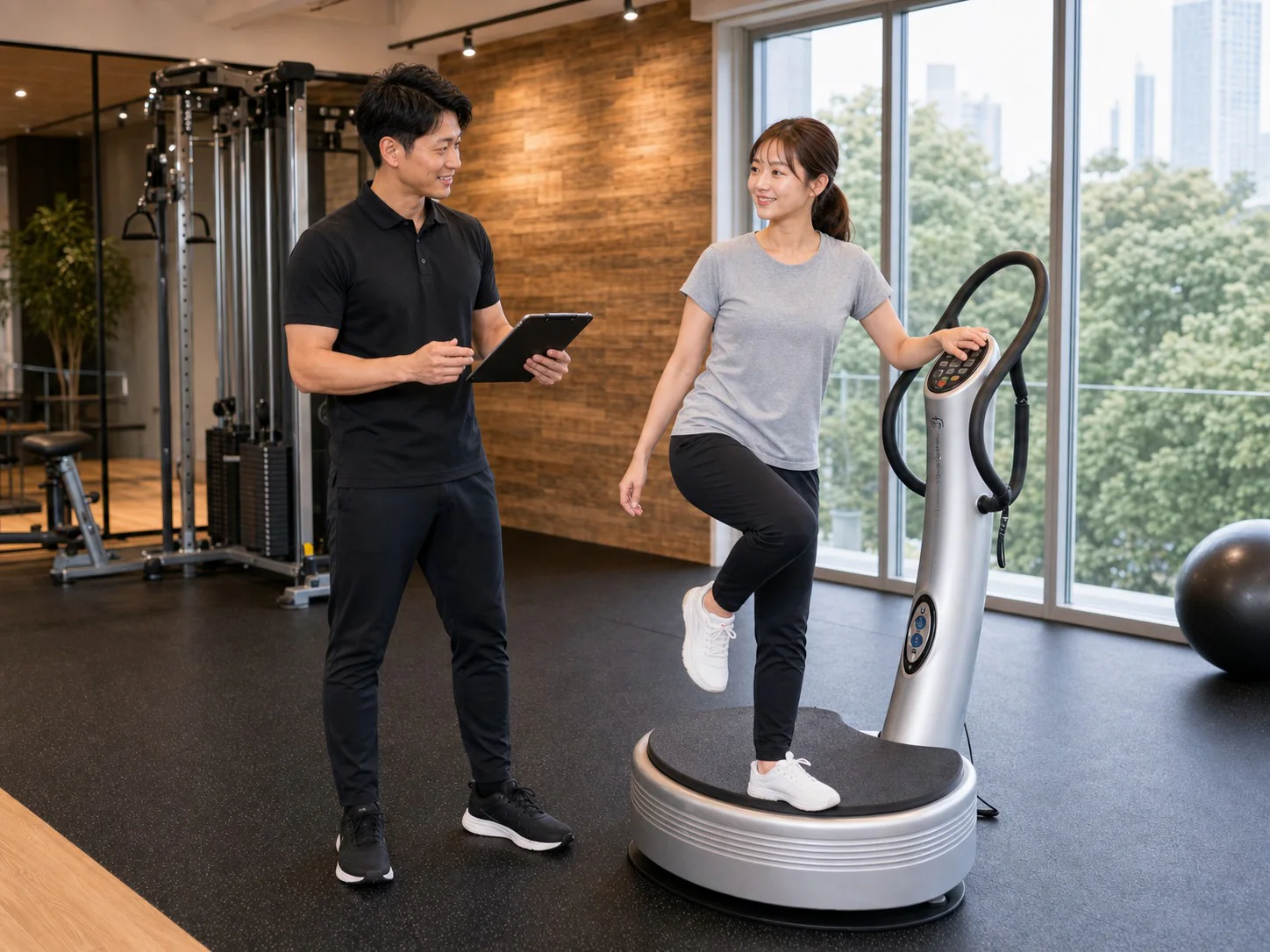Power Plateを使った低負荷の運動指導