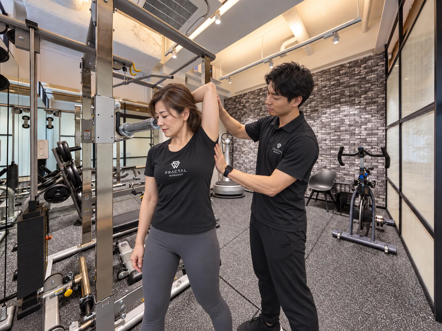 FRACTAL WORKOUTへ火曜と金曜の昼に週2回通う50代女性の利用例